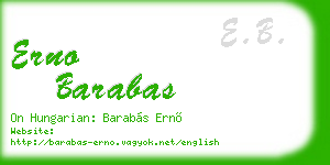 erno barabas business card